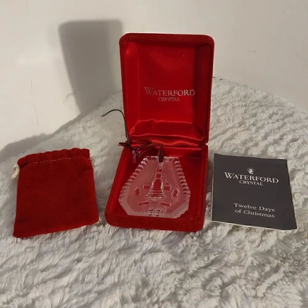 Vtg. 1991 Waterford Crystal 12 Days Of Christmas "8 Maids A Milking" Ornament